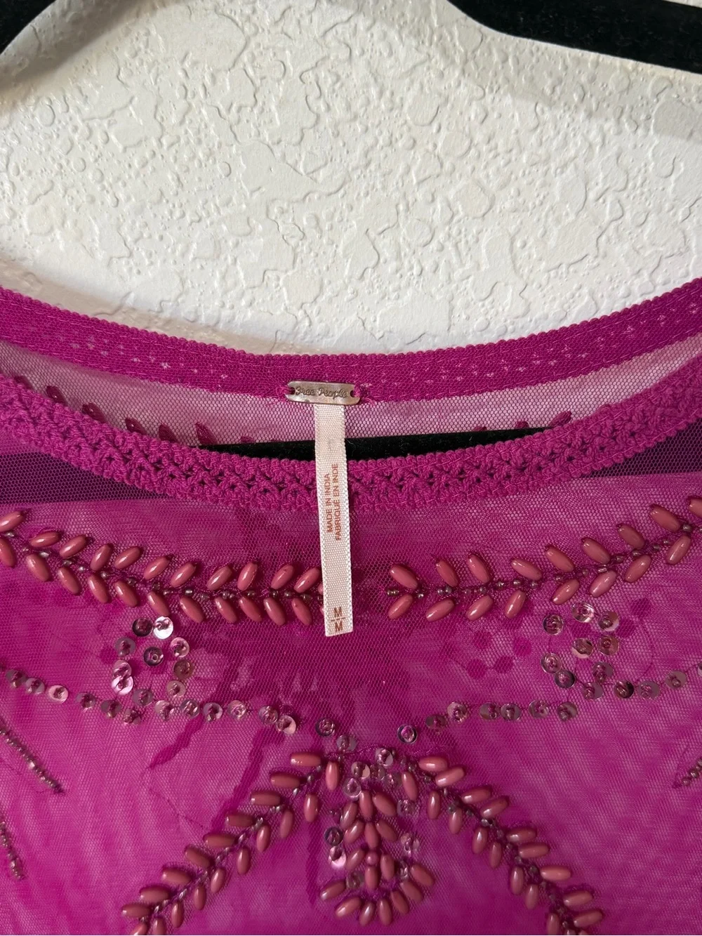 Free People sheer beaded